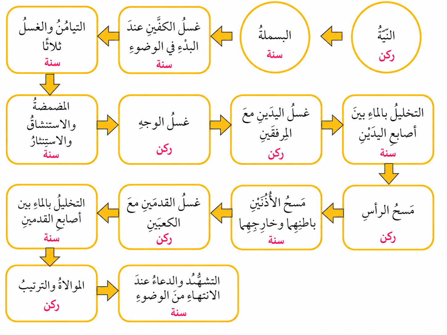 أركان وسنن الوضوء
