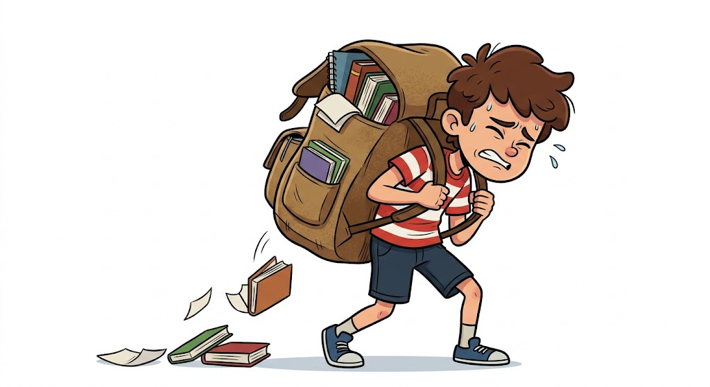 ثقل الحقيبة المدرسية