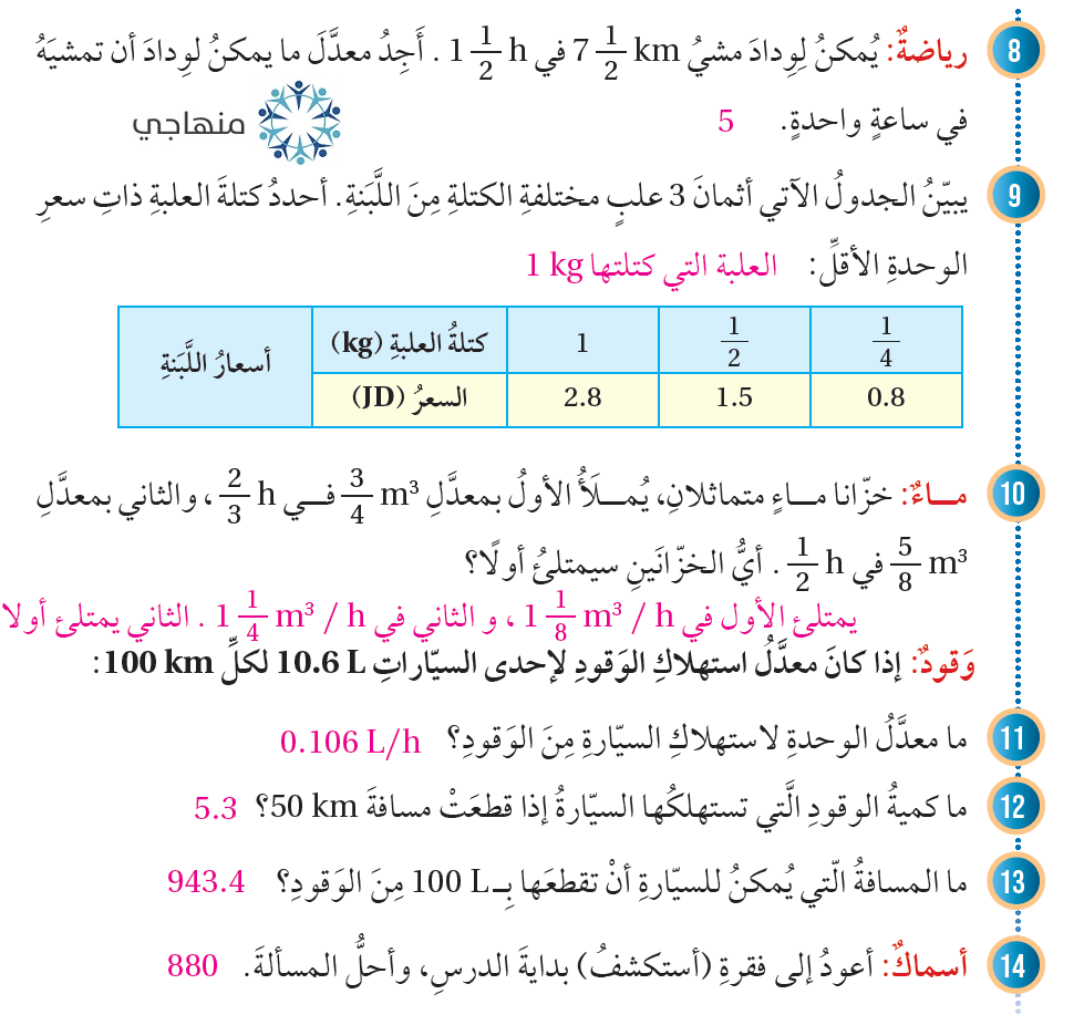 منهاجي - متعة التعليم الهادف - أتدرب وأحل المسائل